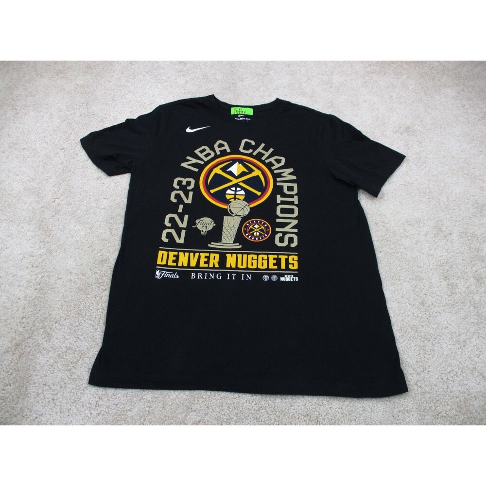 Denver Nuggets Shirt Adult Medium Black NBA Champions Nike Basketball Mens
